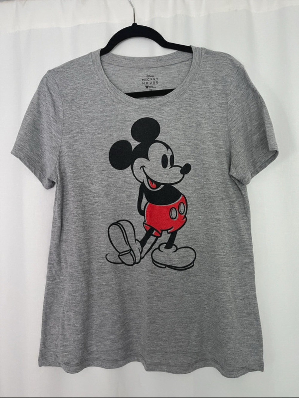 Disney Gray Mickey Mouse Tee with Red Shorts